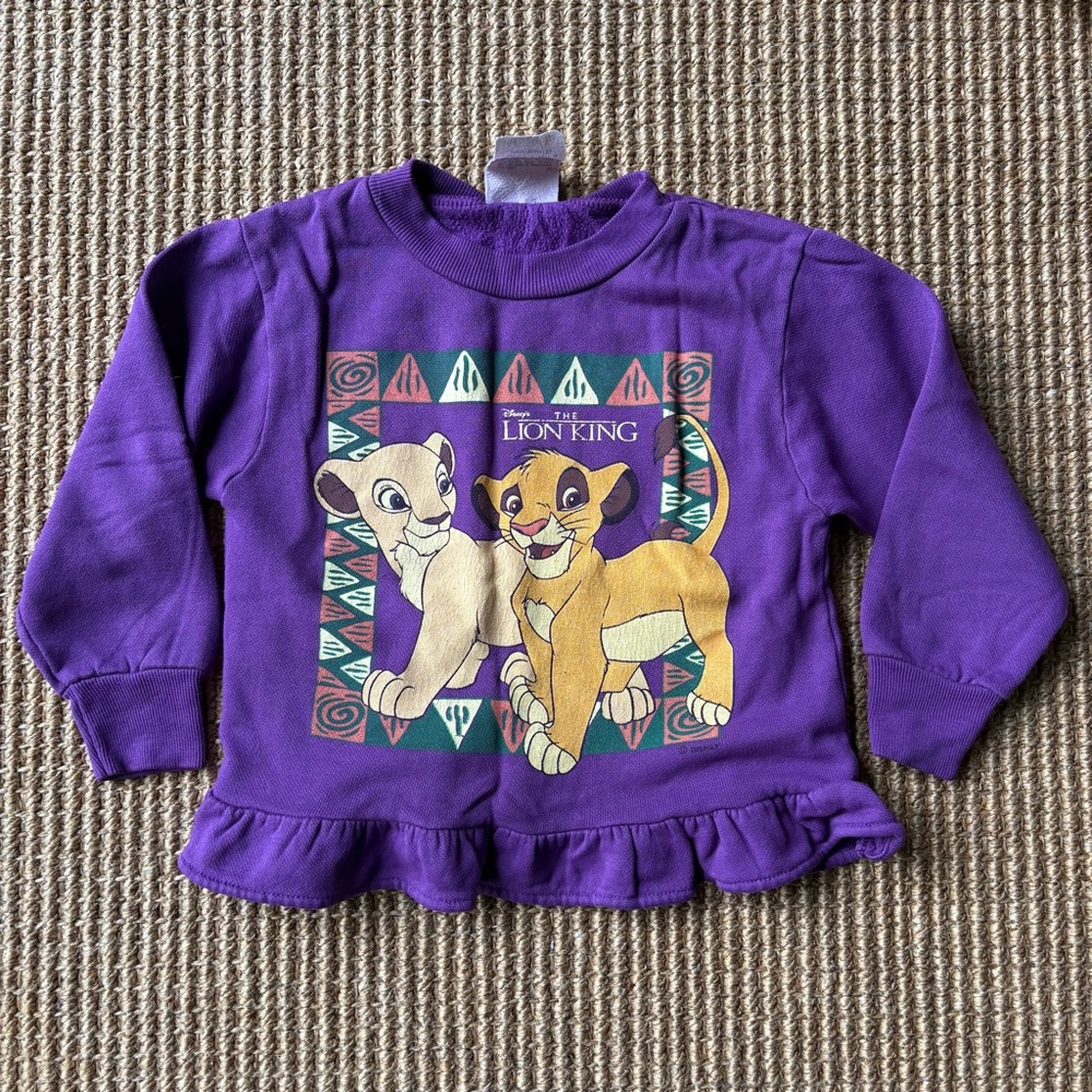 Vintage 90s Disney's Lion King Girly Purple Sweatshirt Simba - Size 4